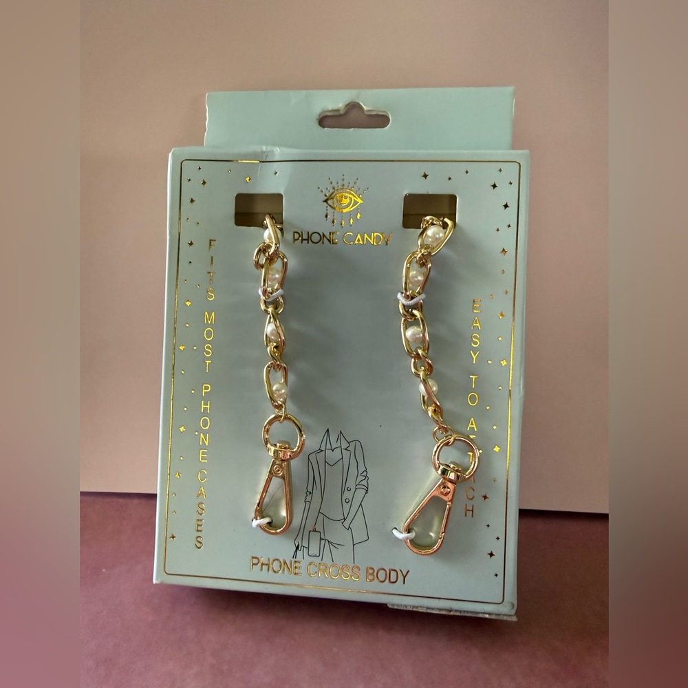 Gold Chain Phone Crossbody Strap - Gold